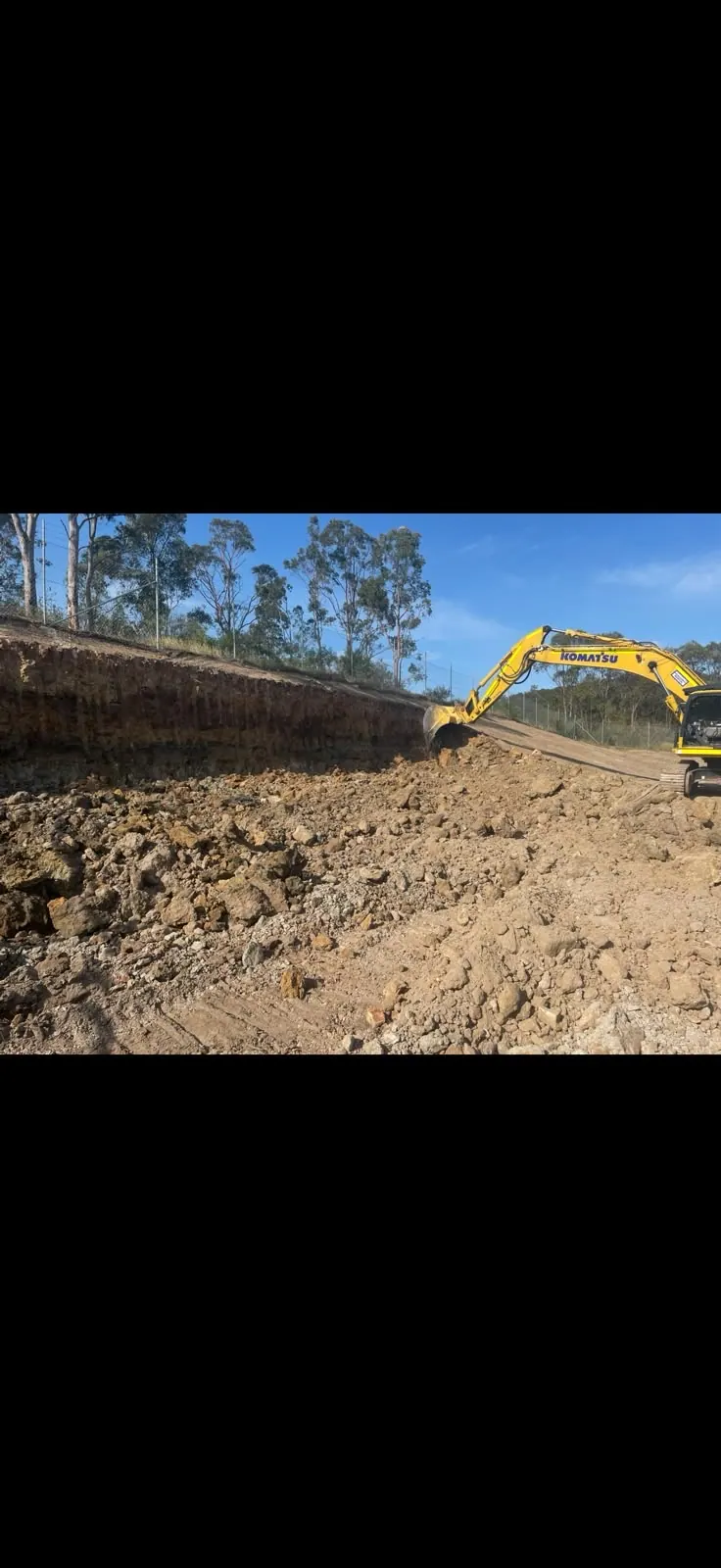 Bulk earthworks on a sloping site