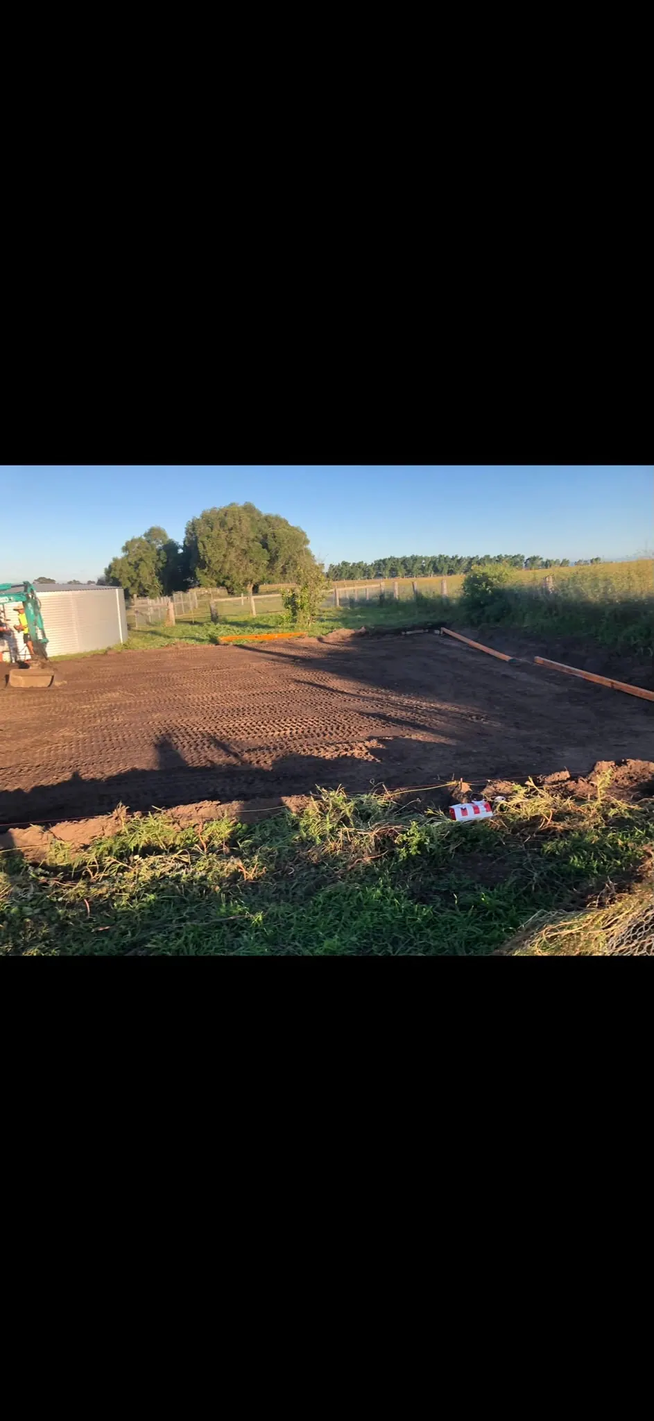 Levelled pad and formwork preparation