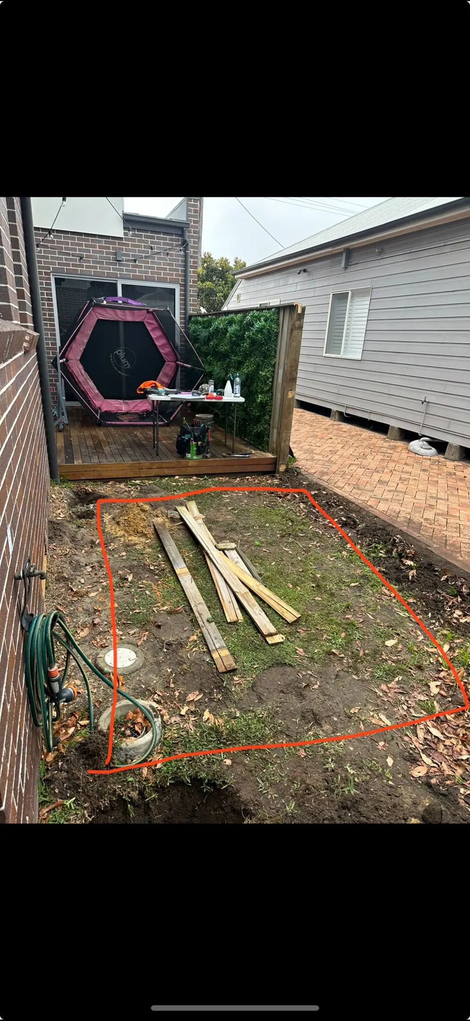 Residential work area marked before excavation