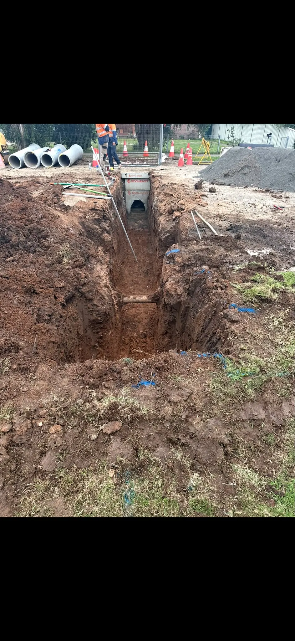 Roadside trench and drainage pit