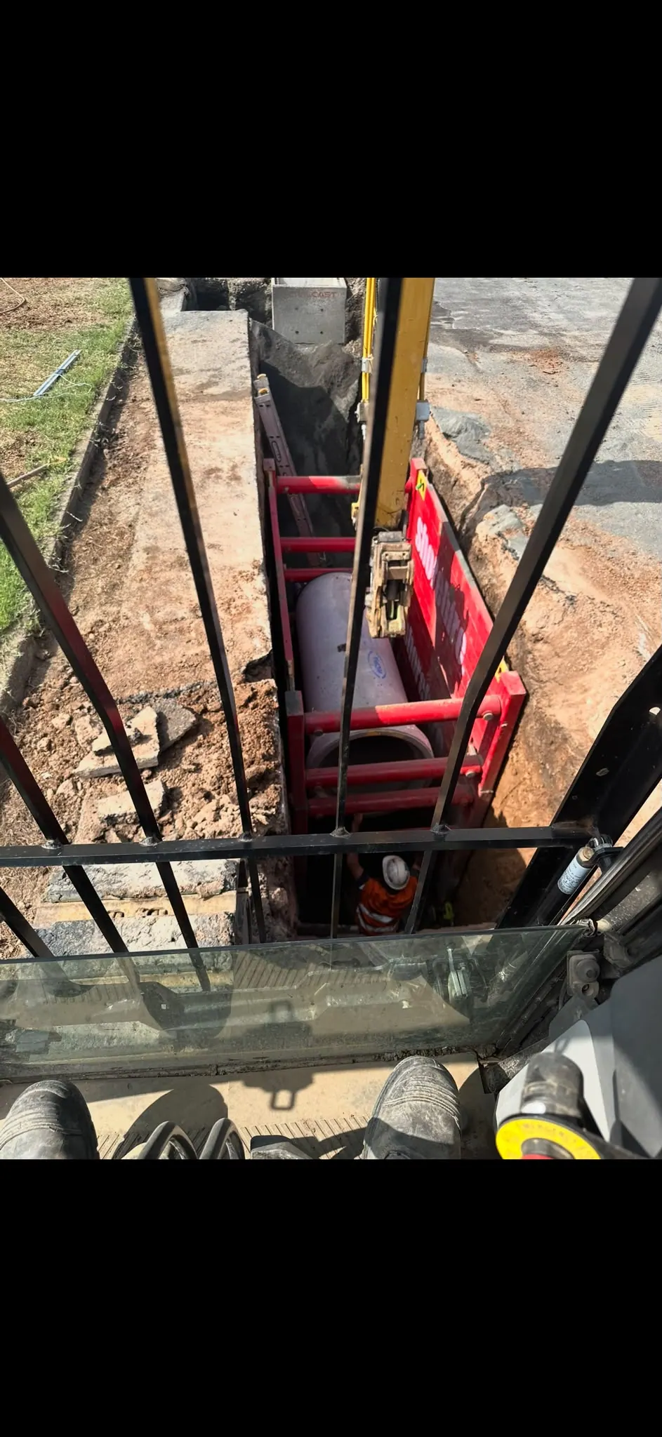 Pipework within trench support